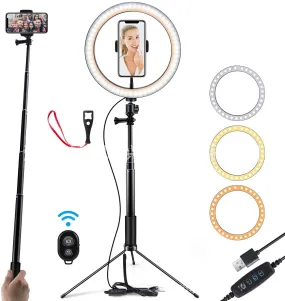 10 LED Ring Light Lamp Selfie Tripod Stand