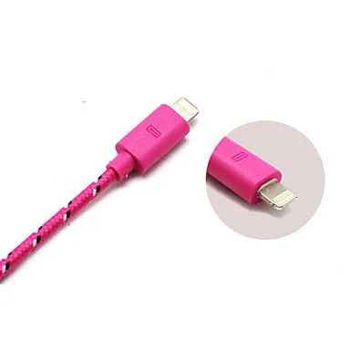 100cm Nylon Sync Data USB Charging Flat Cable for iPhone 6 iPhone 6 Plus iPhone 5/5C/5S