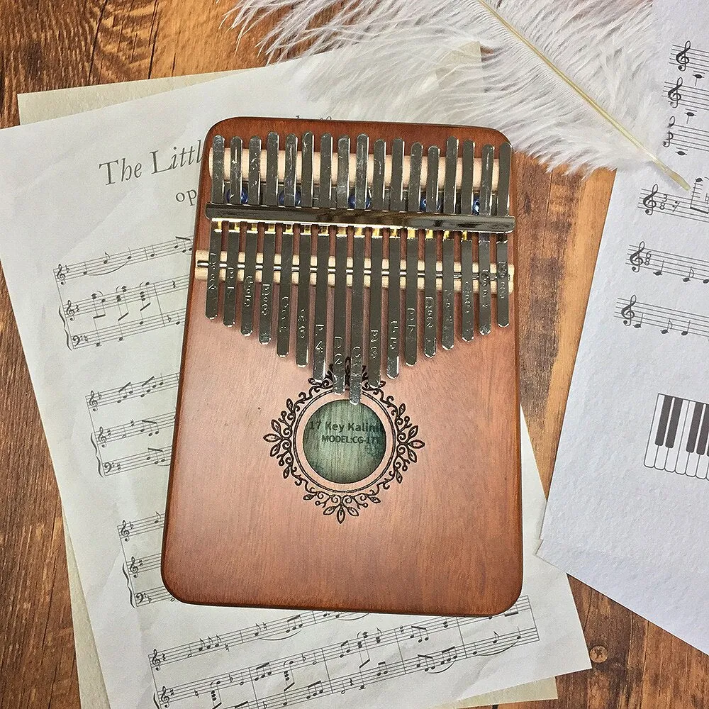 17 Keys Kalimba Thumb Piano High Quality Wood Mbira Body Musical Instruments With Learning Book Kalimba Piano Christmas Gift