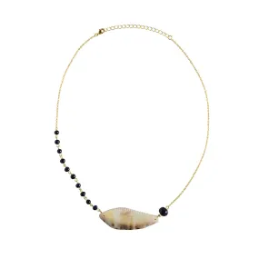 18in Cut Cowrie Horizontal Necklace, Gold