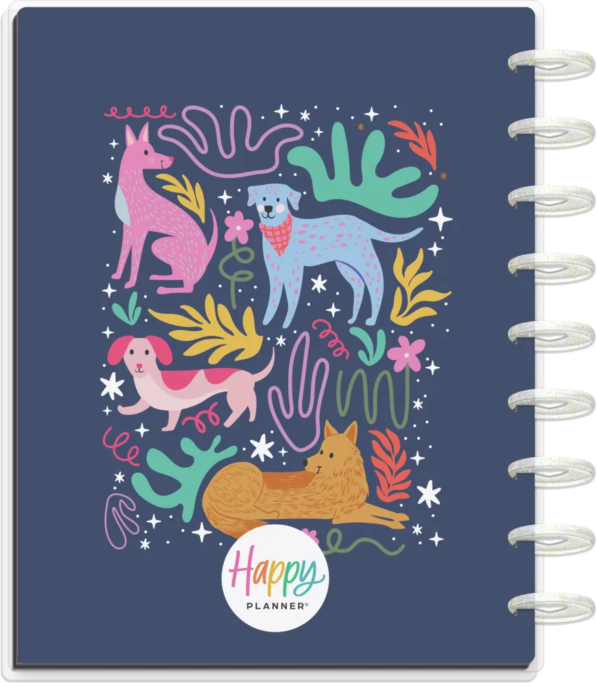 2024 Playful Pups Happy Planner - Classic Vertical Layout - 18 Months