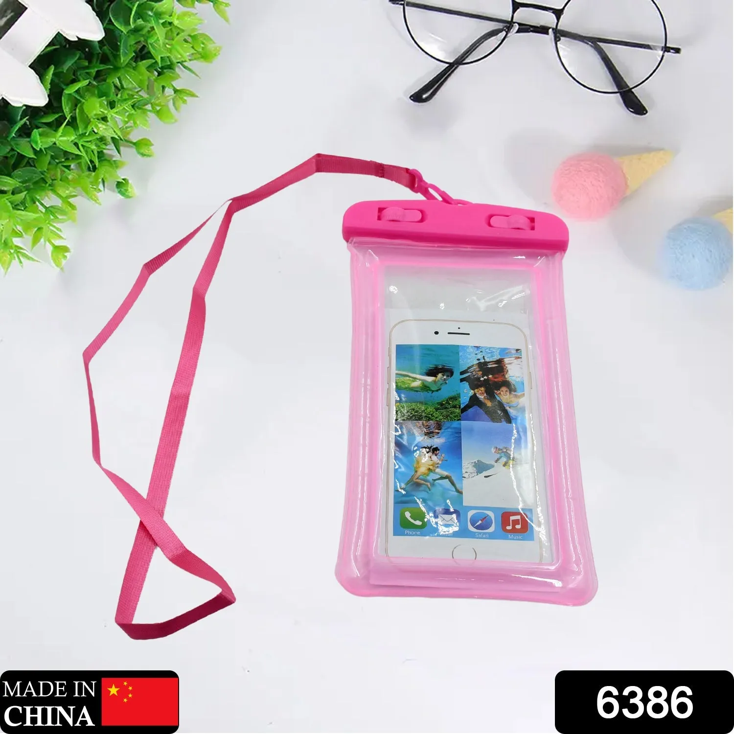 6386 Waterproof Pouch Zip Lock Mobile Cover Under Water Mobile Case For All Type Mobile Phones