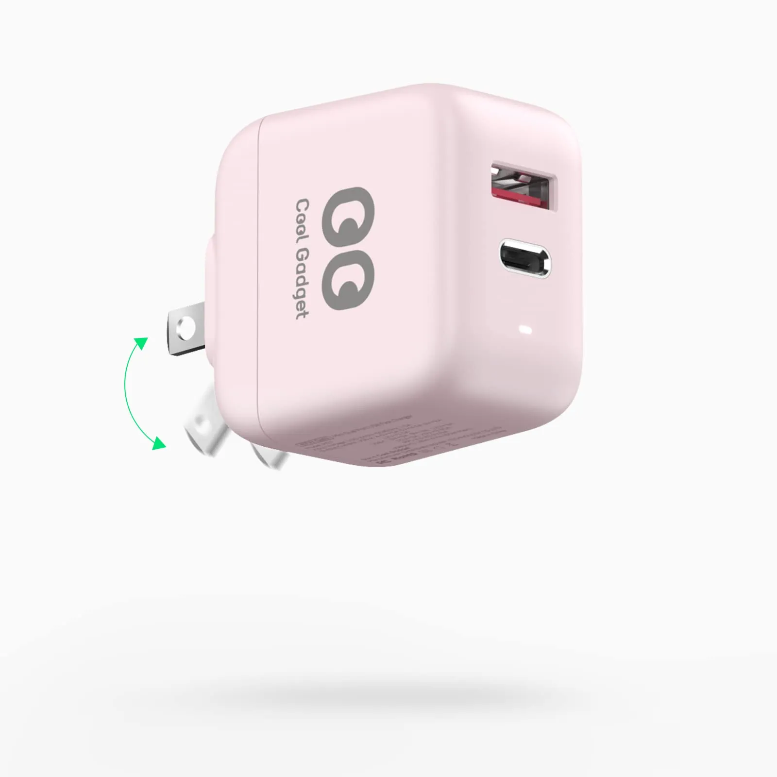 67W USB Charger, Cool Gadget Dual-Port Gan Charger, Foldable Fast 65 Watt USB C Charger for iPad, MacBook Air, MacBook Pro, Samsung, Galaxy, Surface Pro, 65W Charger USB C (Pink)