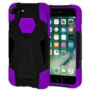 Amzer Dual Layer Hybrid KickStand iPhone 7 Case - Black- Purple