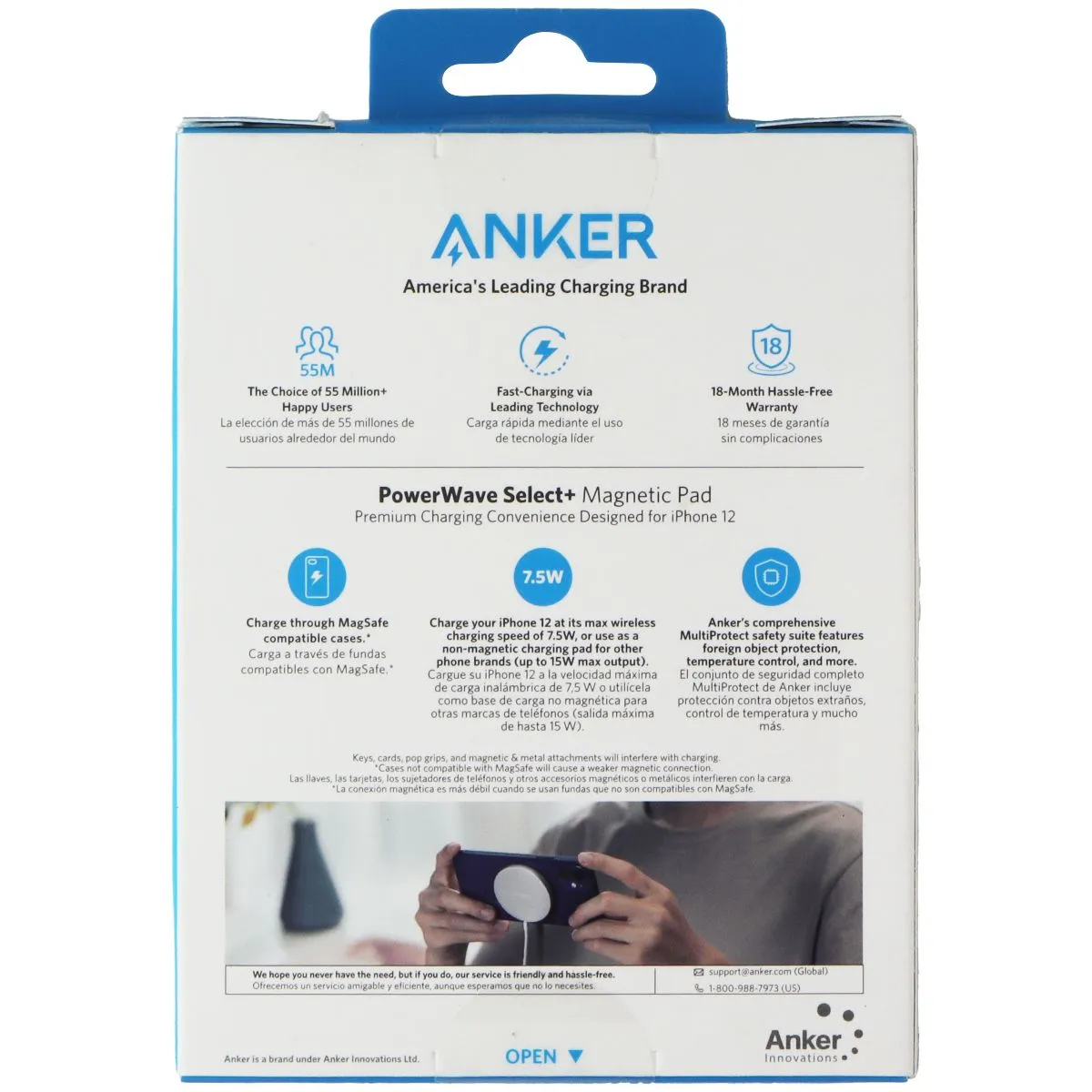 Anker (USB-C) PowerWave Select  Magnetic Wireless Charging Pad - White