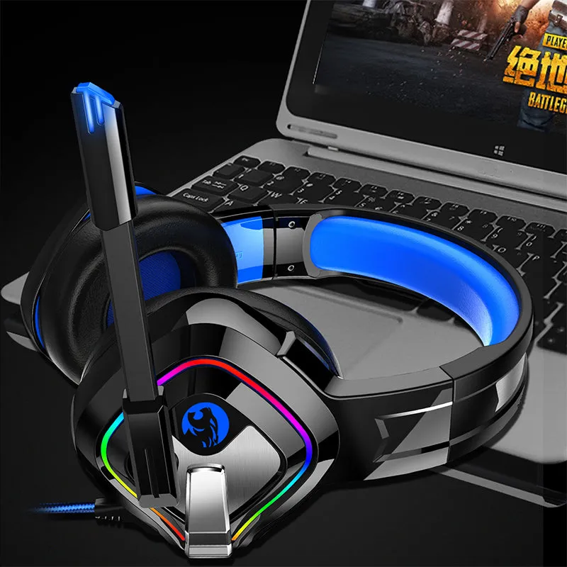 Anti-Noise Headphones with Stereo Headset Microphone for Games Head-Mounted Earphones