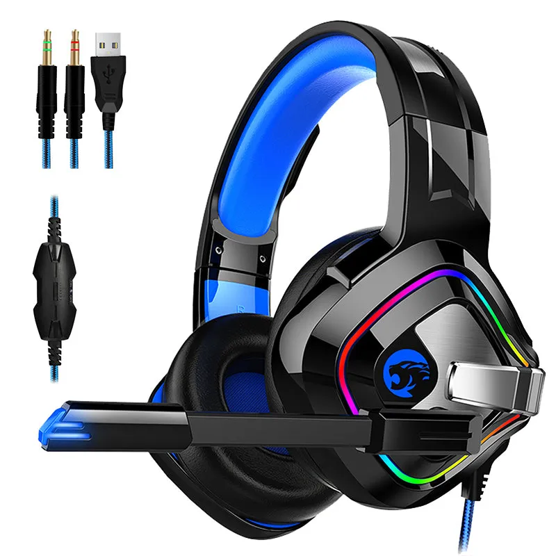 Anti-Noise Headphones with Stereo Headset Microphone for Games Head-Mounted Earphones