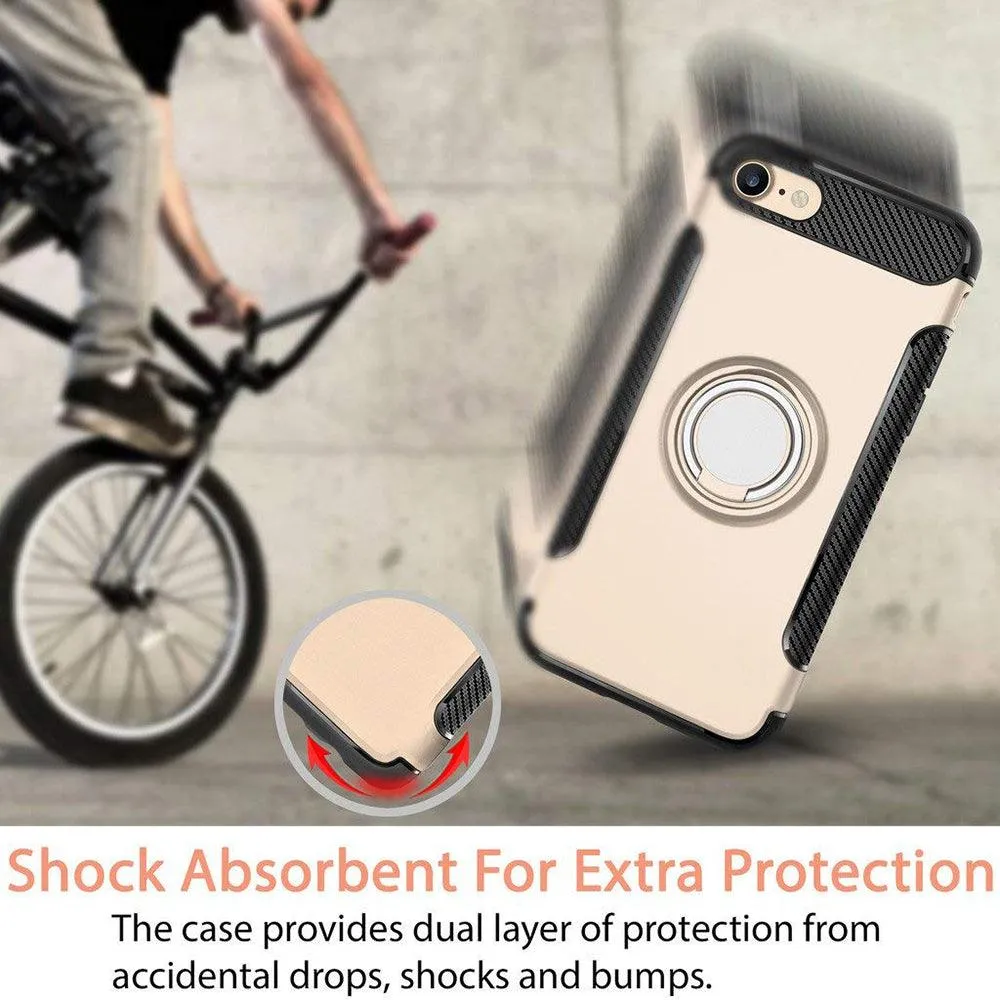 Apple iPhone 6/6S Dual layer Hybrid Shockproof Magnetic Car Mount Finger Ring Stand Case by Modes