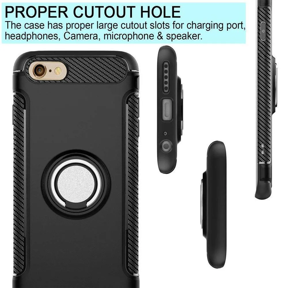 Apple iPhone 6/6S Dual layer Hybrid Shockproof Magnetic Car Mount Finger Ring Stand Case by Modes