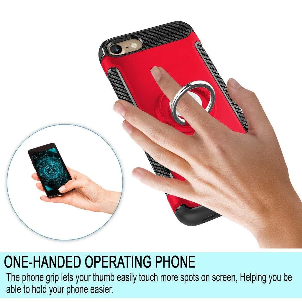 Apple iPhone 6/6S Dual layer Hybrid Shockproof Magnetic Car Mount Finger Ring Stand Case by Modes