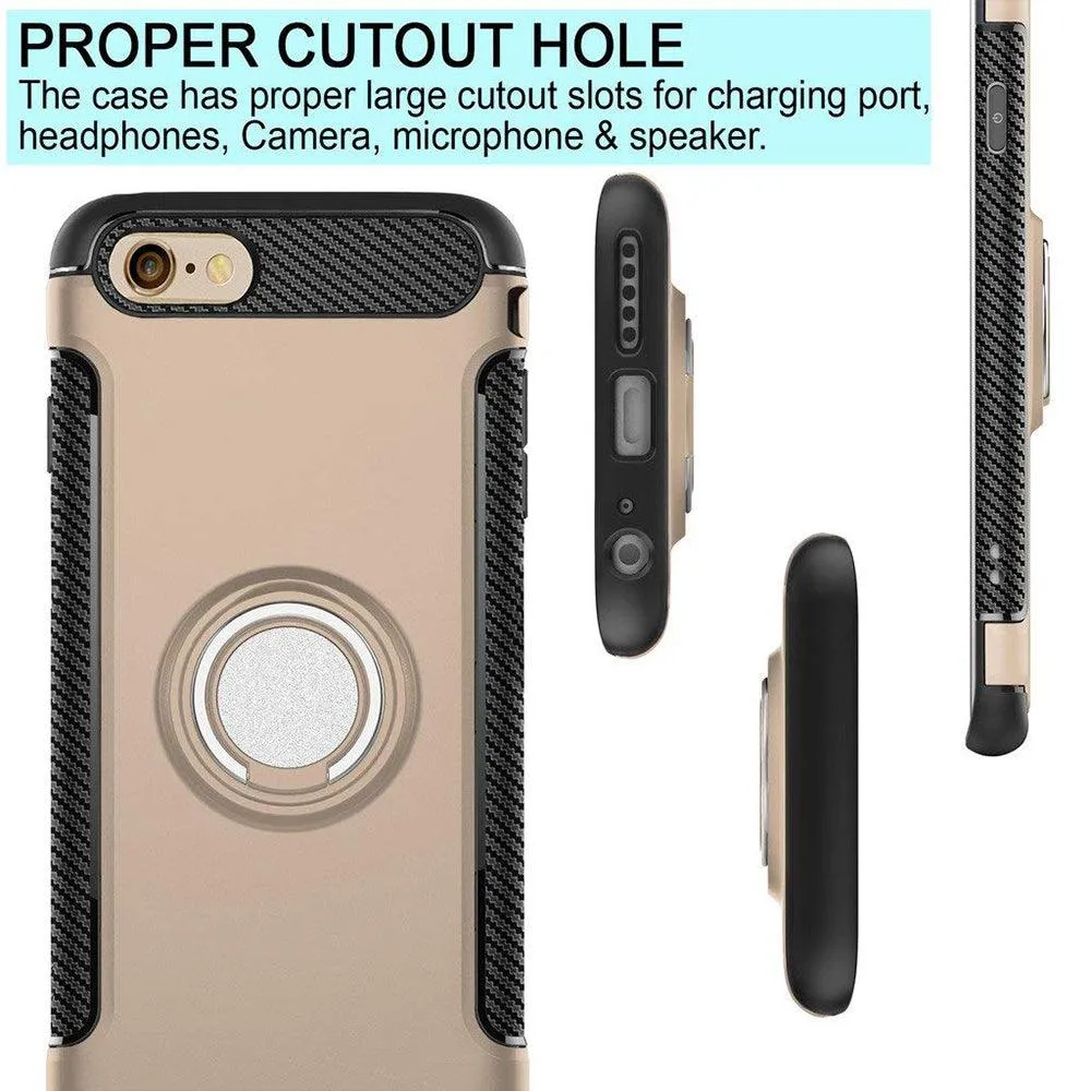 Apple iPhone 6/6S Dual layer Hybrid Shockproof Magnetic Car Mount Finger Ring Stand Case by Modes