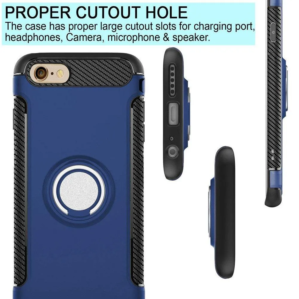 Apple iPhone 6/6S Dual layer Hybrid Shockproof Magnetic Car Mount Finger Ring Stand Case by Modes