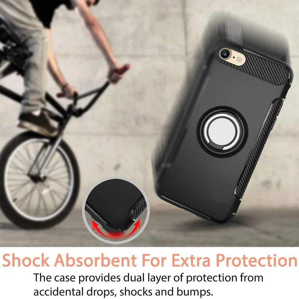 Apple iPhone 6/6S Dual layer Hybrid Shockproof Magnetic Car Mount Finger Ring Stand Case by Modes