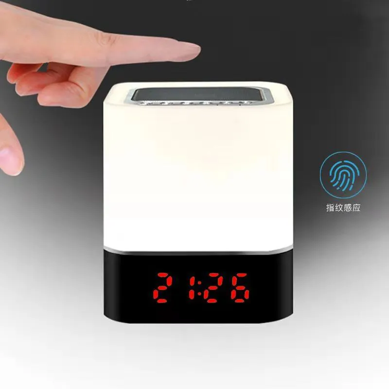 Atmosphere Touch Light Audio Card FM Radio Mini Speaker USB Night Light Alarm Clock Bluetooth Speaker