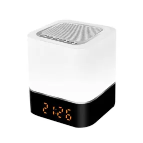 Atmosphere Touch Light Audio Card FM Radio Mini Speaker USB Night Light Alarm Clock Bluetooth Speaker