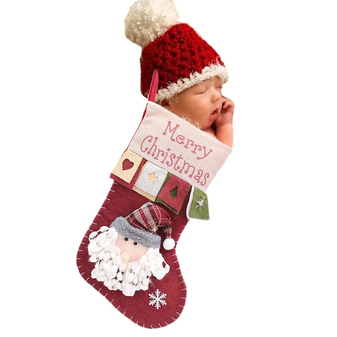 Babymoon Christmas Santa Large Boots Socks Stocking | Decorative Add-ons | Photography Prop