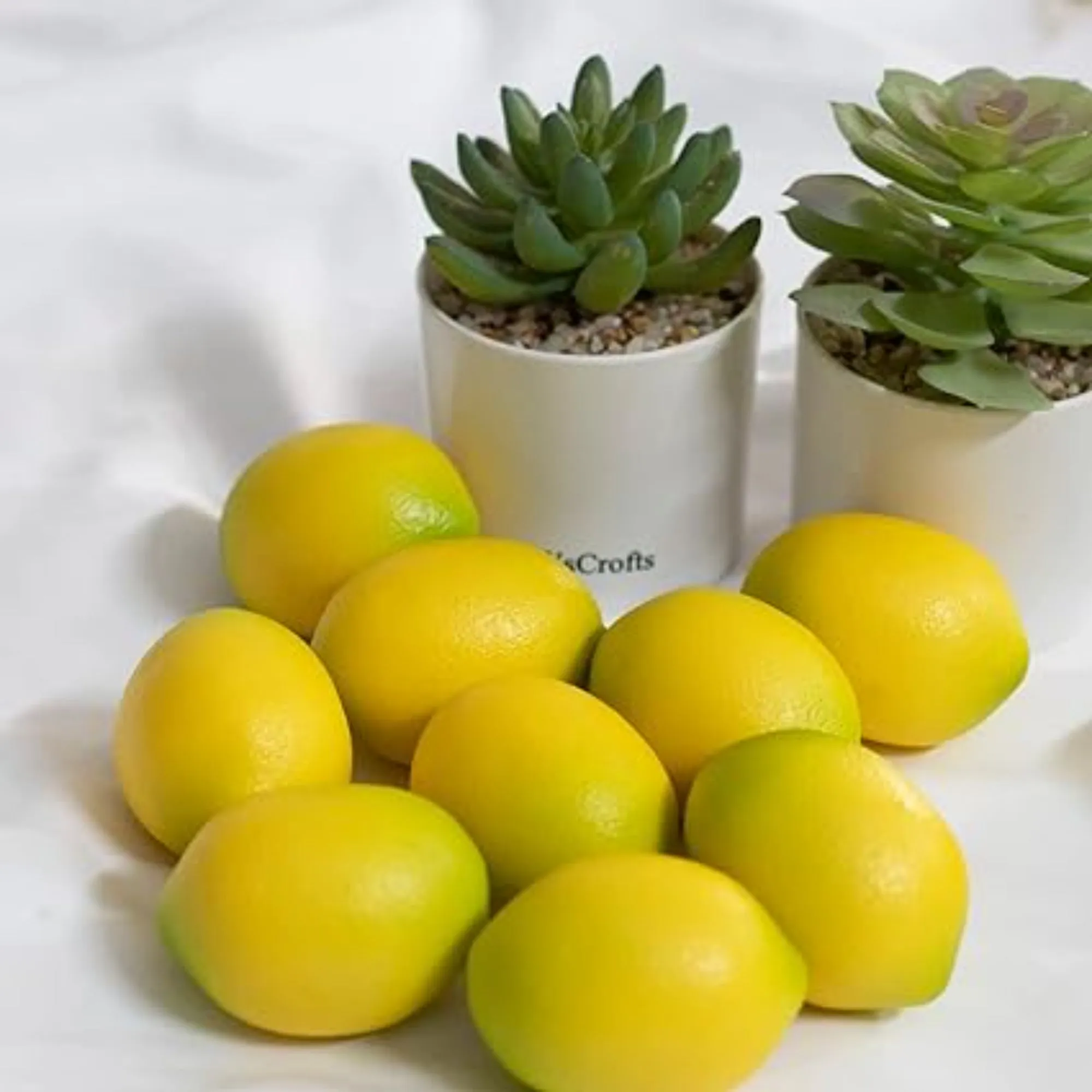 Babymoon Plastic Artificial Lemon's | Decorative Add-ons | Photography Props | Set of 20