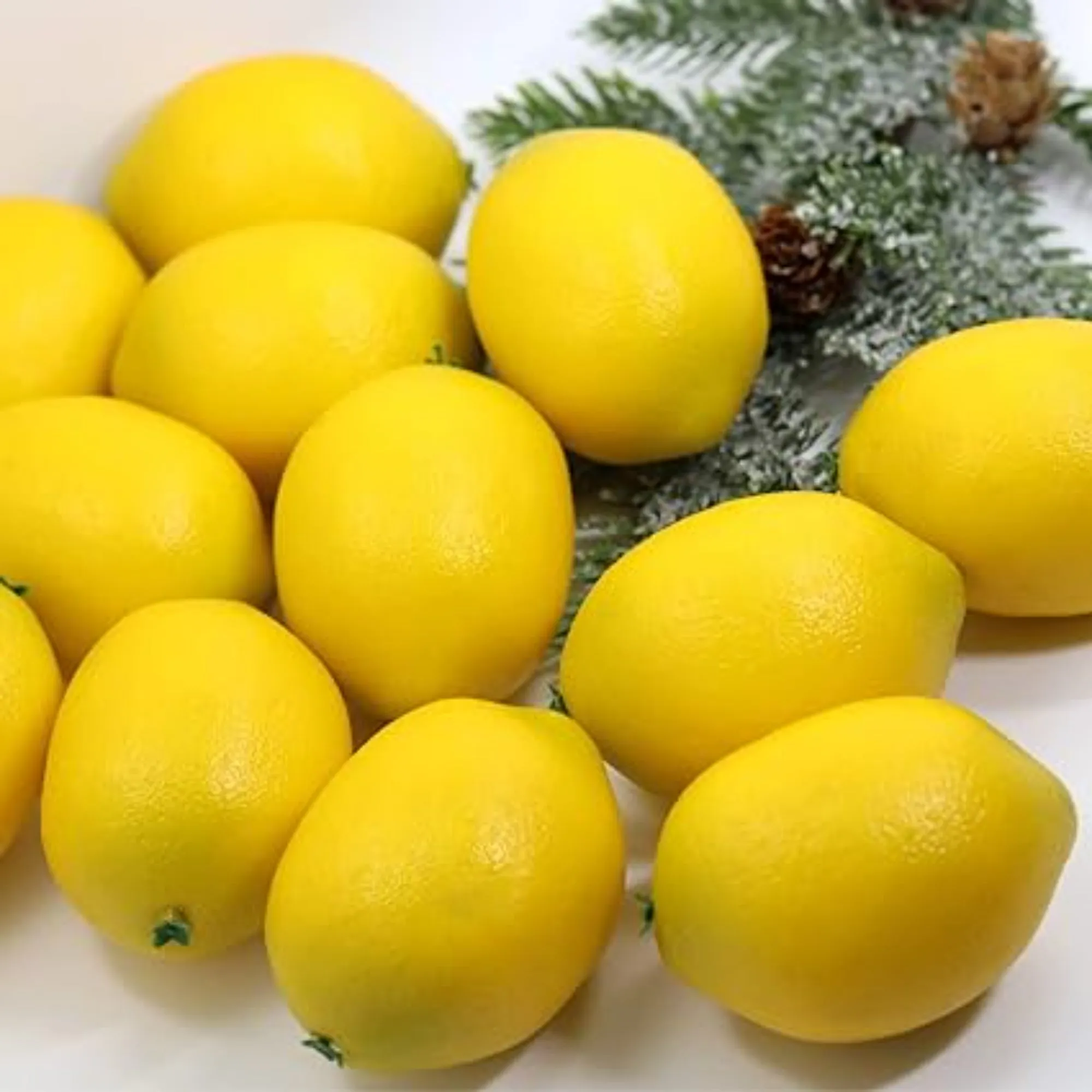 Babymoon Plastic Artificial Lemon's | Decorative Add-ons | Photography Props | Set of 20