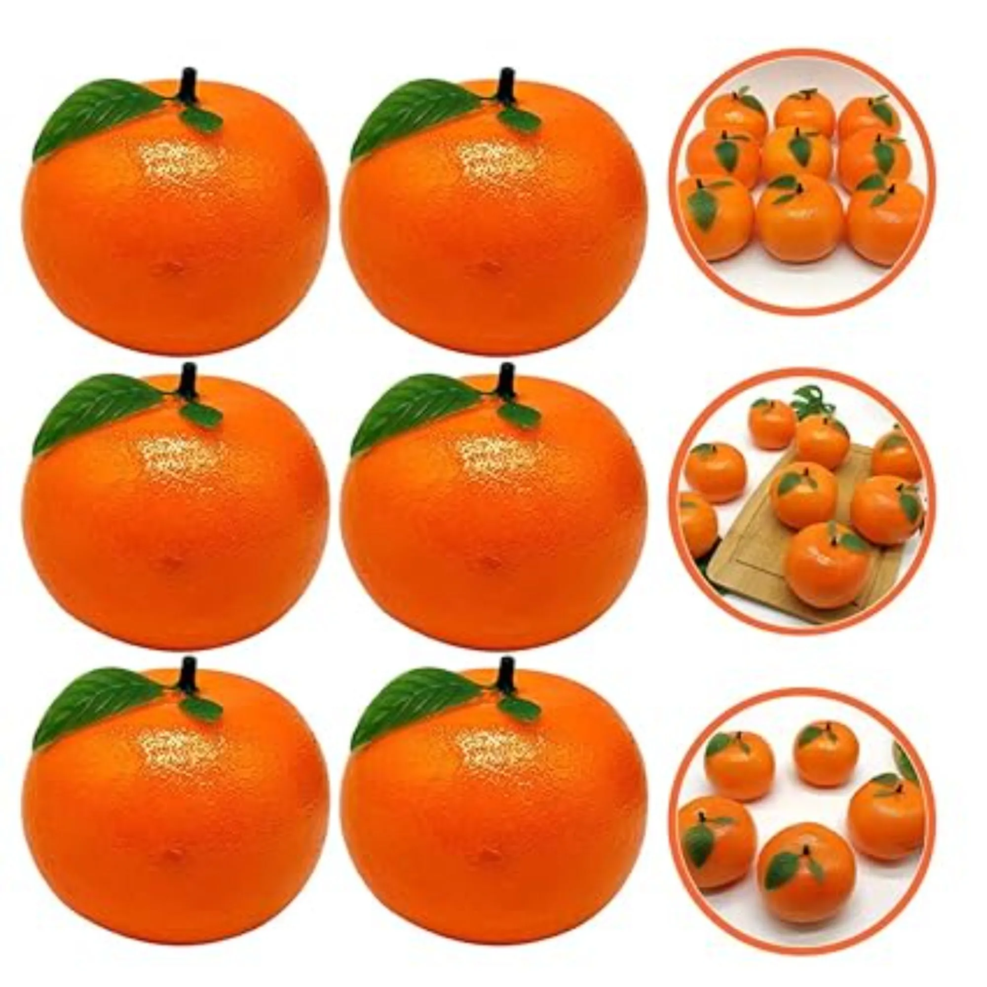 Babymoon Plastic Artificial Oranges | Decorative Add-ons | Photography Props | Set of 20