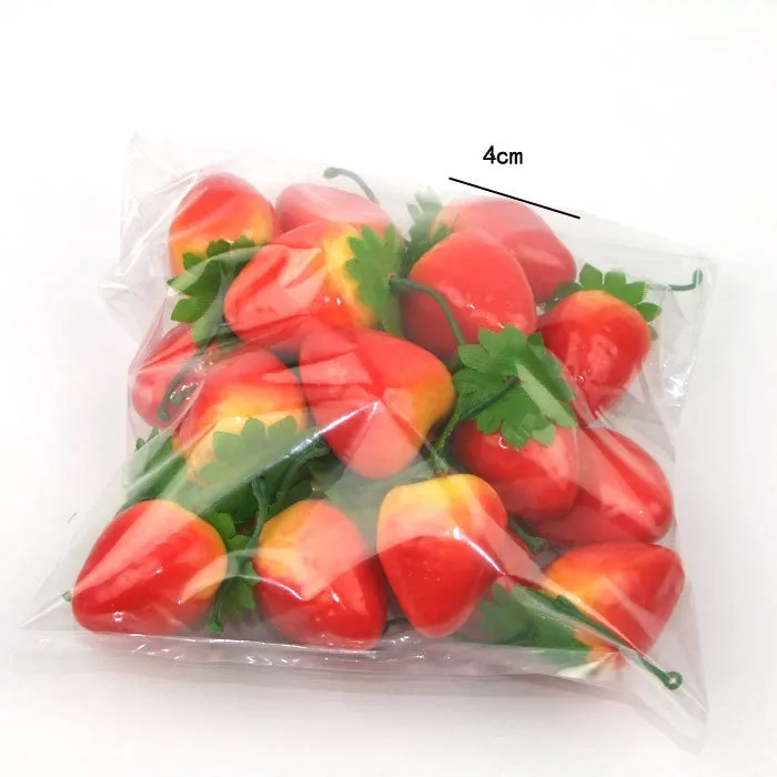 Babymoon Plastic Artificial Strawberry | Decorative Add-ons | Photography Props | Set of 20