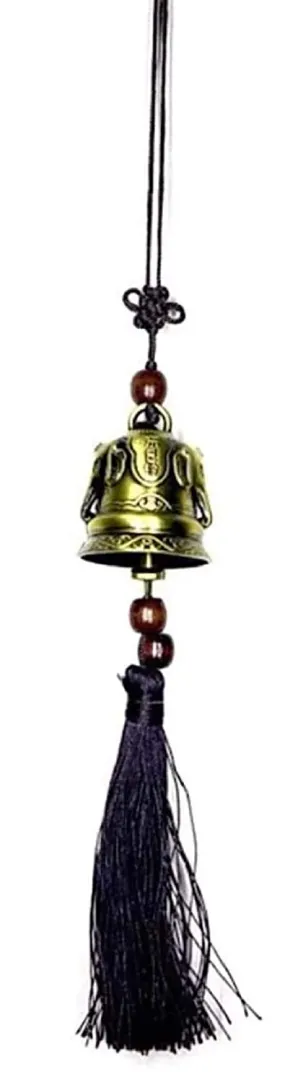 BANSIGOODS Car Hanging Decor Tibetian Feng Shui Lucky Bell Rear Mirror Hanging for Home/Ornament/Spiritual/Pooja/Decorative Showpiece - 30 cm Approx