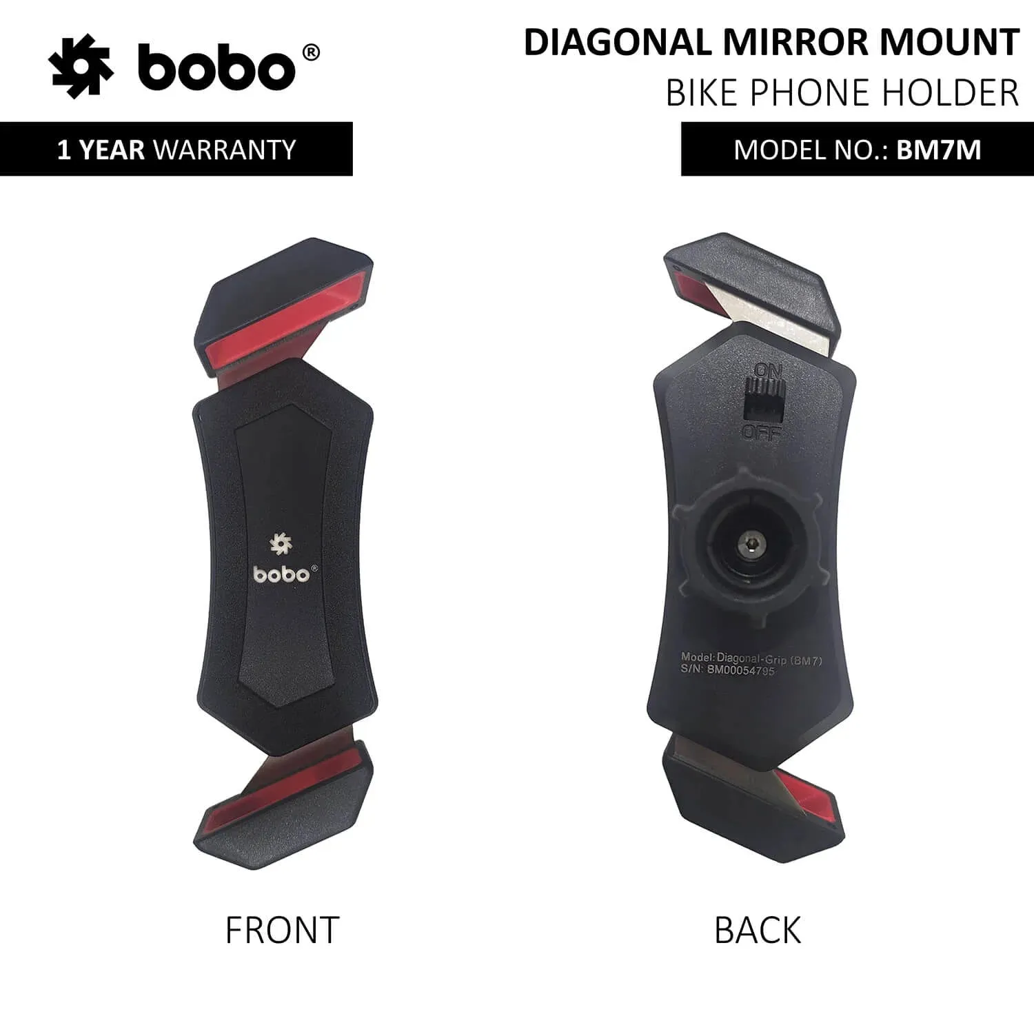 BOBO BM7 Diagonal-Grip Bike / Cycle Phone Holder Motorcycle Mobile Mount