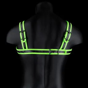 Bonded Leather Buckle Harness - Small/medium -  Glow in the Dark