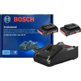 Bosch 18V Starter Kit 2x 2.0AH   GAL 18V-40 [Battery & Charger Bundle] (1600A019RP)