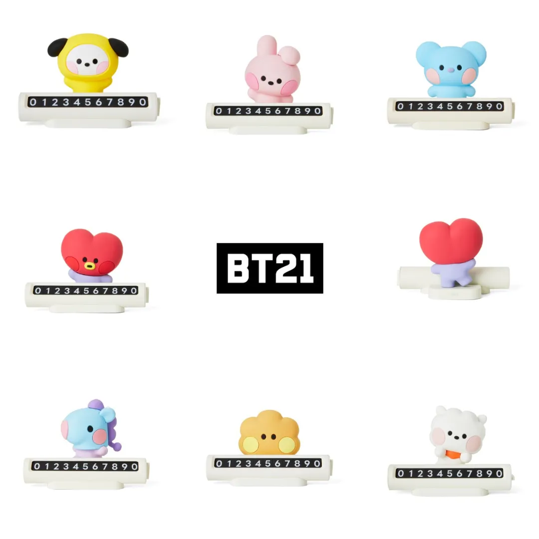 BT21 MININI CAR FIGURE PHONE NUMBER PLATE