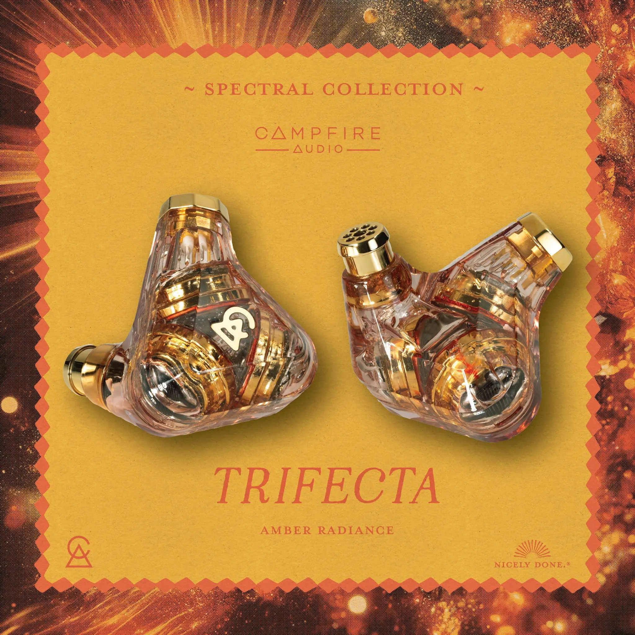 Campfire Audio Trifecta Amber Radiance | Triple Dynamic Universal IEMs