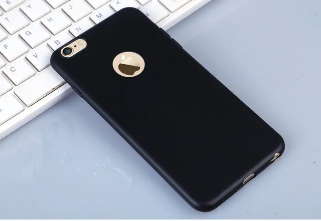 Candy  Soft TPU Silicon phone cases Coque with logo window Accessories For iPhone 5 5S SE 6 6S 7 Plus Fundas luxury Cover Coque