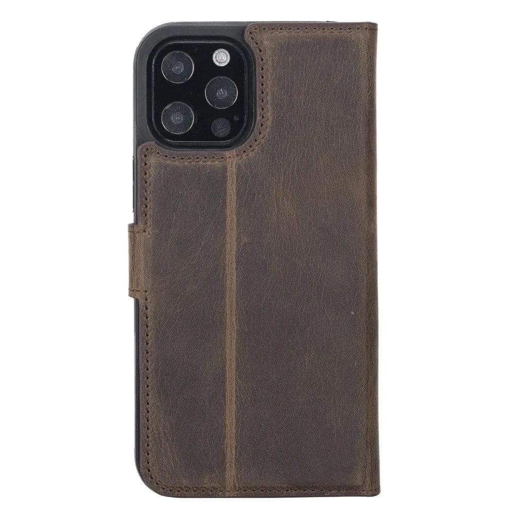 Carter iPhone 13 PRO Detachable Wallet Case, Dark Brown