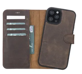 Carter iPhone 13 PRO Detachable Wallet Case, Dark Brown