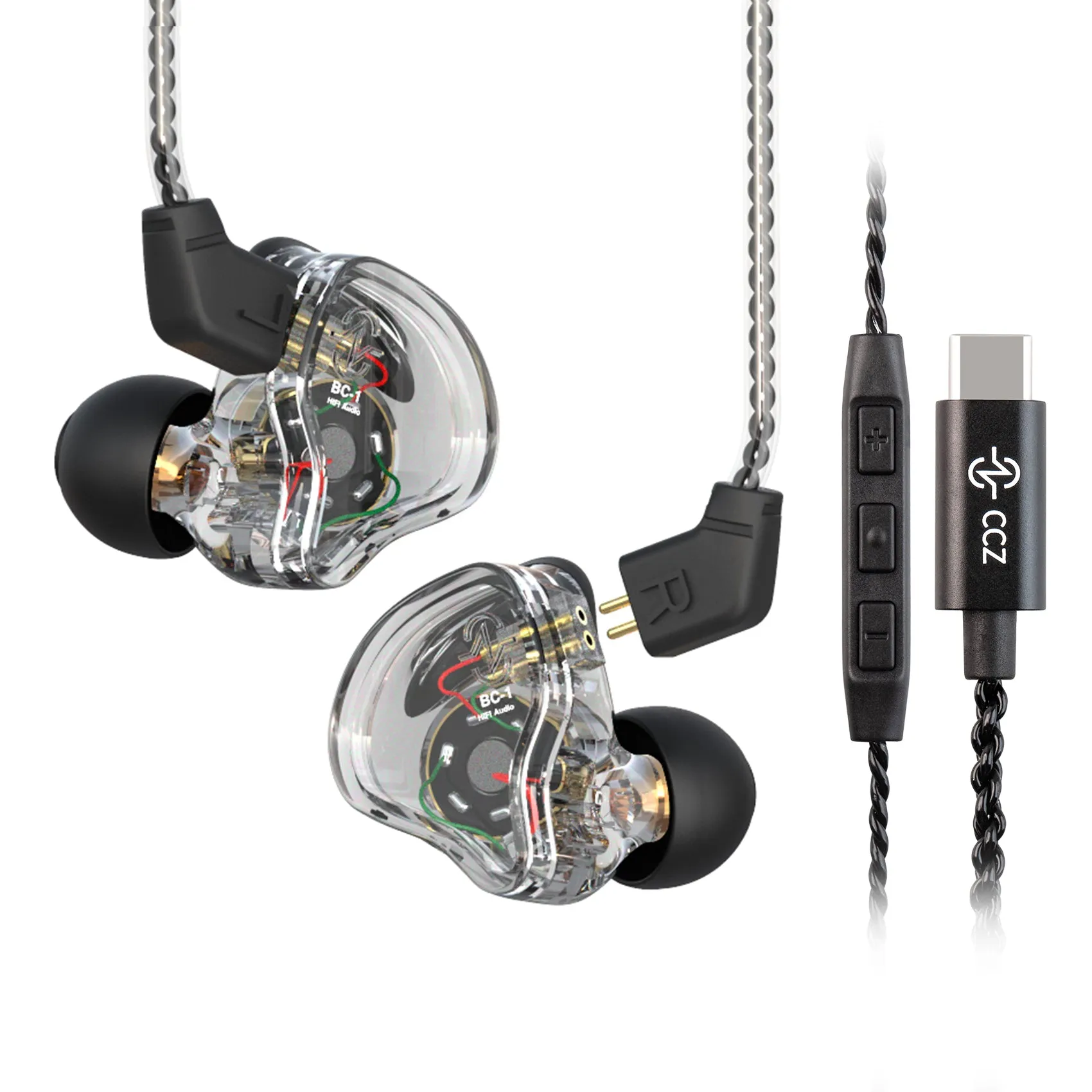 【CCZ Melody】Best IEM Earbud Earphones for Music Quality 1DD   1BA Hybrid In Ear Headphone HiFi Bass Earphones