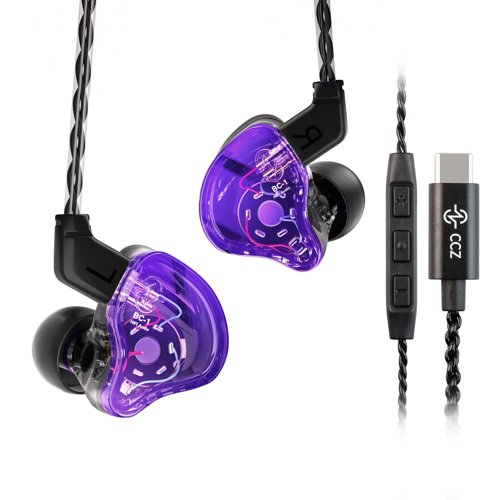 【CCZ Melody】Best IEM Earbud Earphones for Music Quality 1DD   1BA Hybrid In Ear Headphone HiFi Bass Earphones