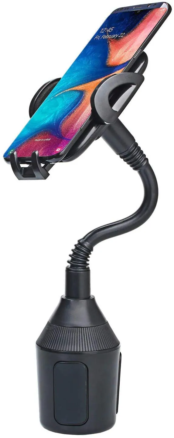 Cell Phone Holder for Car, Galaxy Wireless Universal Adjustable Gooseneck Cup Holder Cradle Car Mount for iPhone 11 Pro Max/11 Pro/11/Xs/Xs Max/Xr/8/7 Plus/iPod Touch (Black)