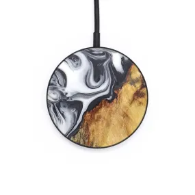 Circle Wood Resin Wireless Charger - Alison (Black & White, 706727)