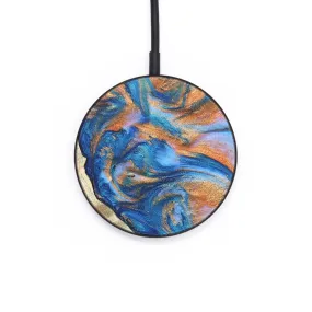 Circle Wood Resin Wireless Charger - Archer (Teal & Gold, 671786)