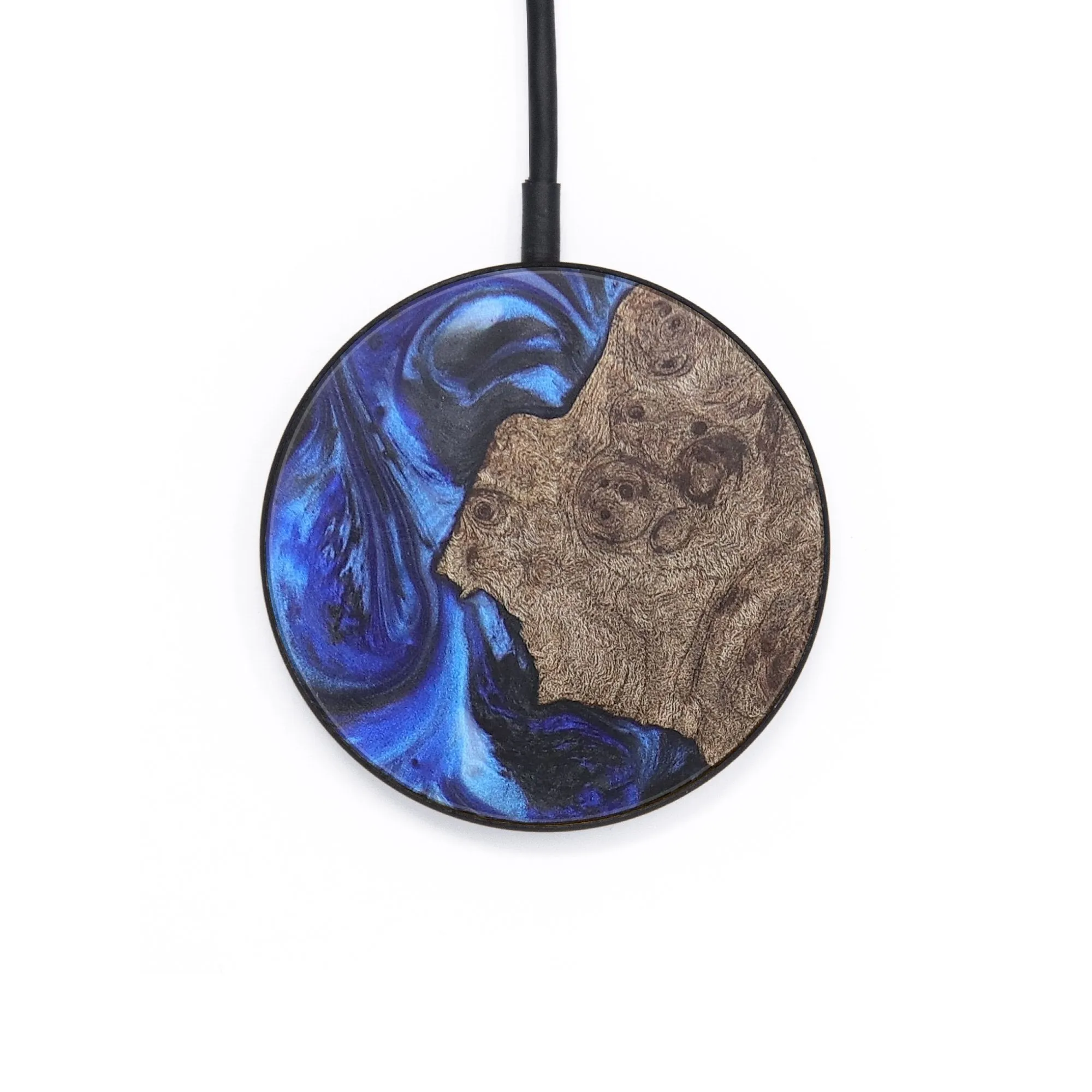 Circle Wood Resin Wireless Charger - Colt (Blue, 718565)