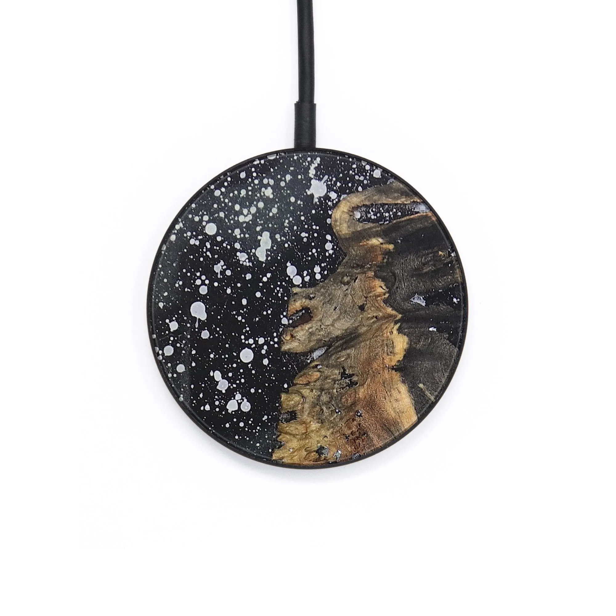 Circle Wood Resin Wireless Charger - David (Cosmos, 694984)