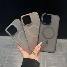 Corrugated Pattern Magnetic Wireless Charge Phone Case - iPhone 16 Pro