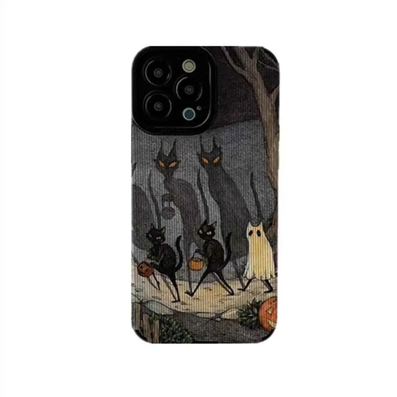 Dark Funny Monster Cat Fox Creative Phone Case For iPhone 15 14 13 11 12 Pro Max 7 8 Plus X XS Max XR Shockproof European Cover