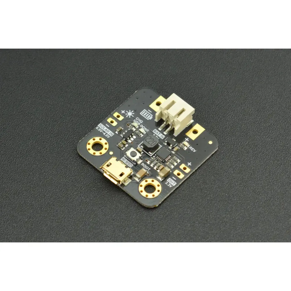 DFRobot マイクロソーラーパワーマネージャー/充電器、安定化出力付き (ソーラーパネル入力: 1~3V、70mA)