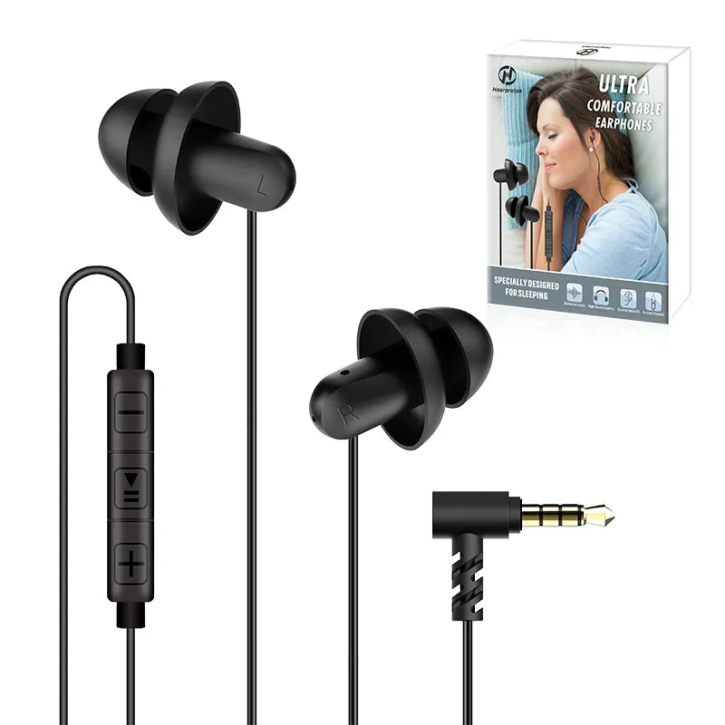 DreamMusic PRO - Hearprotek In-Ear Wired Sleep Earbuds Earphones with Mic