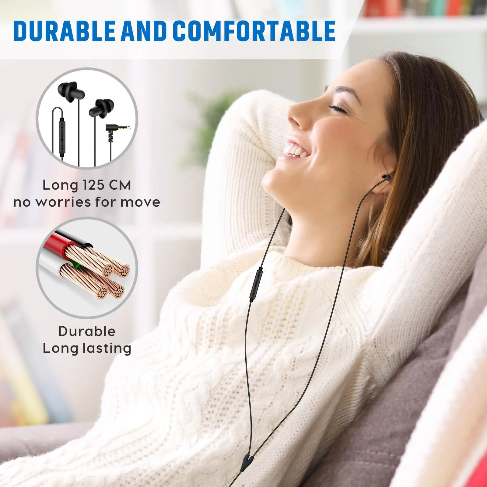 DreamMusic PRO - Hearprotek In-Ear Wired Sleep Earbuds Earphones with Mic