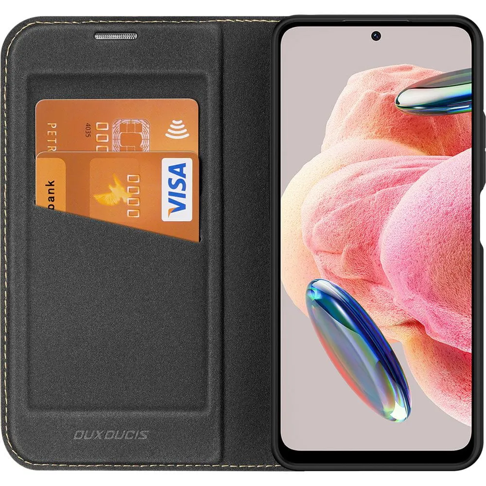 Dux Ducis Skin X2 Tough Rugged Flip Wallet Case for Xiaomi Redmi Note 12 4G - Black