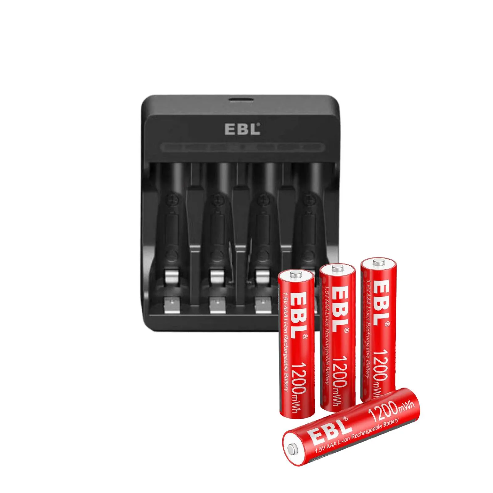 EBL Lithium Battery Charger with 1.5V AA AAA Li-ion Batteries