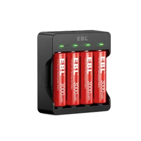 EBL Lithium Battery Charger with 1.5V AA AAA Li-ion Batteries