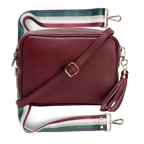 Elie Beaumont Wine Leather Crossbody Bag