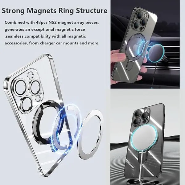 Entronix Apple iPhone 15 Pro/14 Pro [Magnetic-Compatible] Case - Shiny Ring Holder,